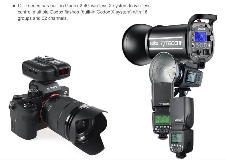 New Godox QT1200II 1200W 1200WS GN102 1/8000s High Speed Sync Flash Strobe Light with Built in 2.4G Wirless System | Электроника