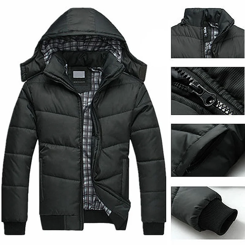 Зимняя куртка на хлопковой подкладке с капюшоном мужская верхняя одежда для