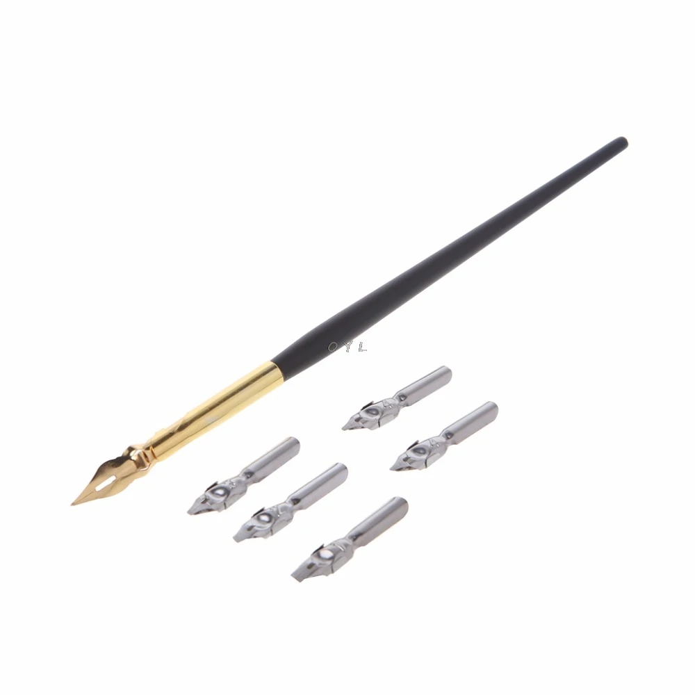 1 шт. перо Dip Pen x5 каллиграфия Рисование Ink набор подписи письмо антикварные