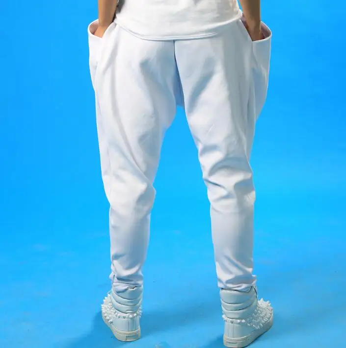 Мужские штаны шаровары для сцены певицы танцев рок модные уличная звезда новинка