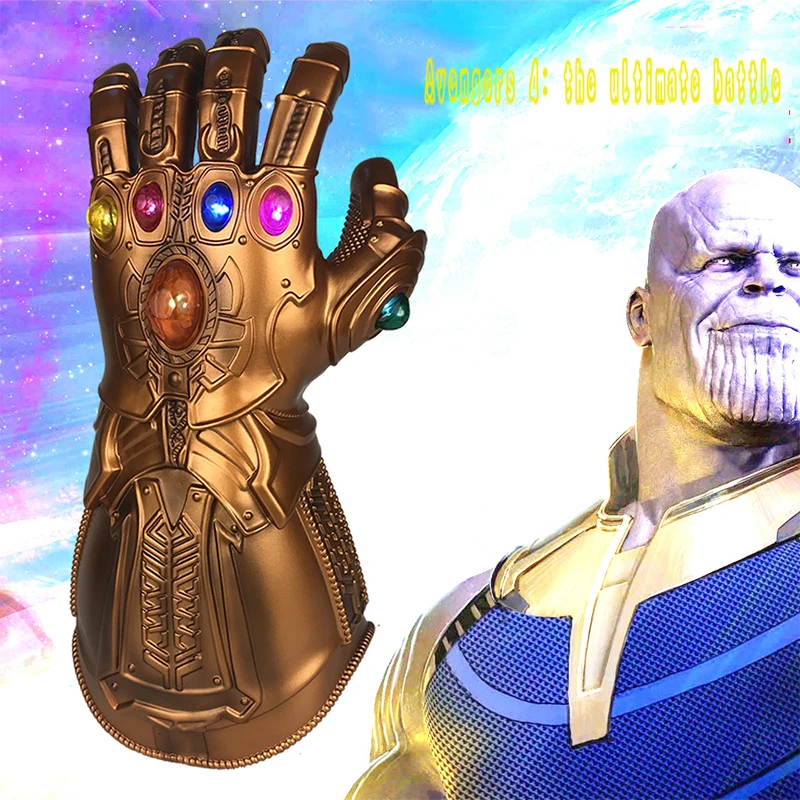 LED Thanos Infinity Gauntlet Мстители Бесконечность война Кино Косплей Аксессуары перчатки
