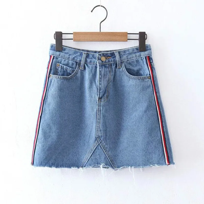 2018 Новая модная Корейская версия кампуса высокая талия боковая полоса
