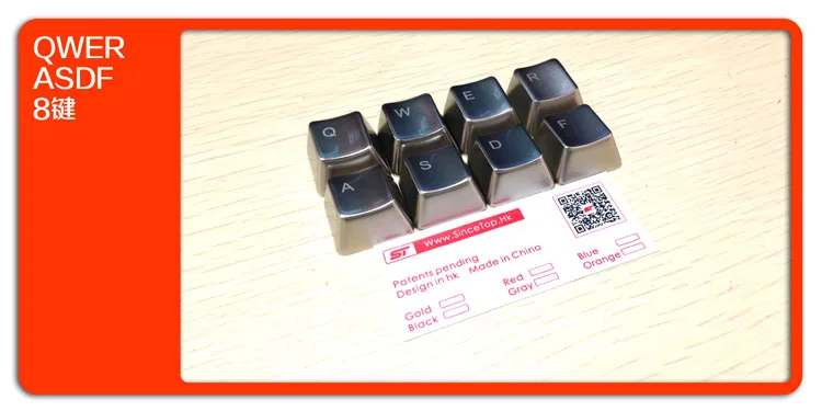 Silver QWERASDF Крышка ключа из цинкового сплава для механической клавиатуры MX Axis Серебристые/золотистые металлические клавиши на клавиатуру Keypress WASD QWERASDF ARROW 37key - Цвет: Silver QWERASDF