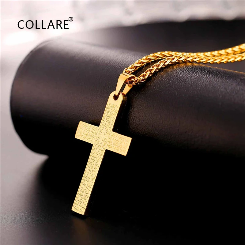 Ожерелье крест из нержавеющей стали с надписью на английском языке|cross necklace|necklace