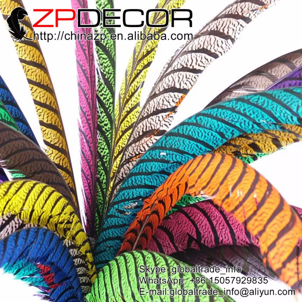 ZPDECOR 32 36 дюймов (80 90 см) 20 шт./лот хорошее качество Зебра леди Amherst перья из хвоста