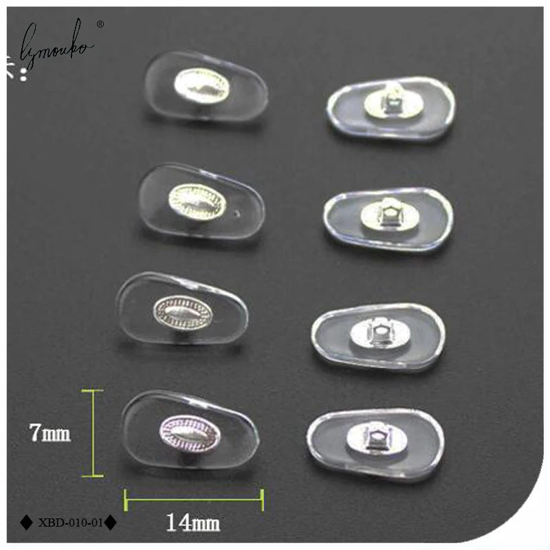 Lymouko 10 Pairs/Lot PVC Glasses Anti Slip Aluminum Conductor Insert Nose Pads Comfortable Silicone Silver Golden Nose Pad