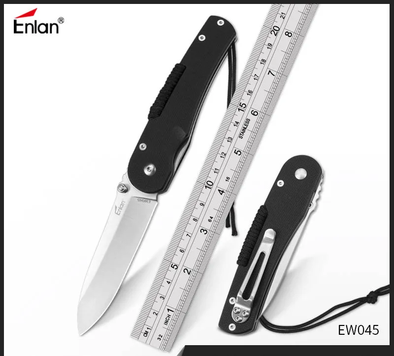 

Enlan EW045 8cr13mov Blade Anti-slip G10 Handle Folding Pocket Knife With Clip Outdoor Hunting Camping Survival EDC Tool Knives