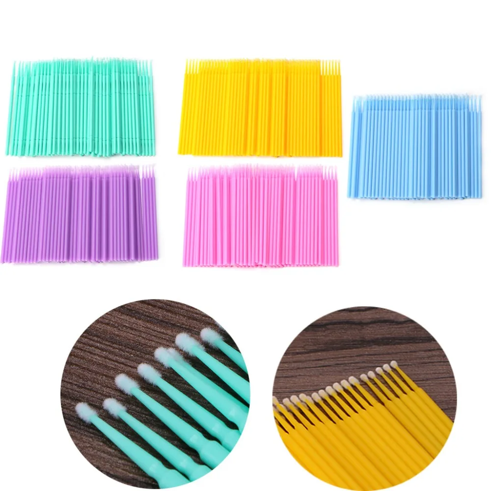 100 шт. Одноразовые индивидуальные щётки для наращивания ресниц|eyelash micro brush|micro