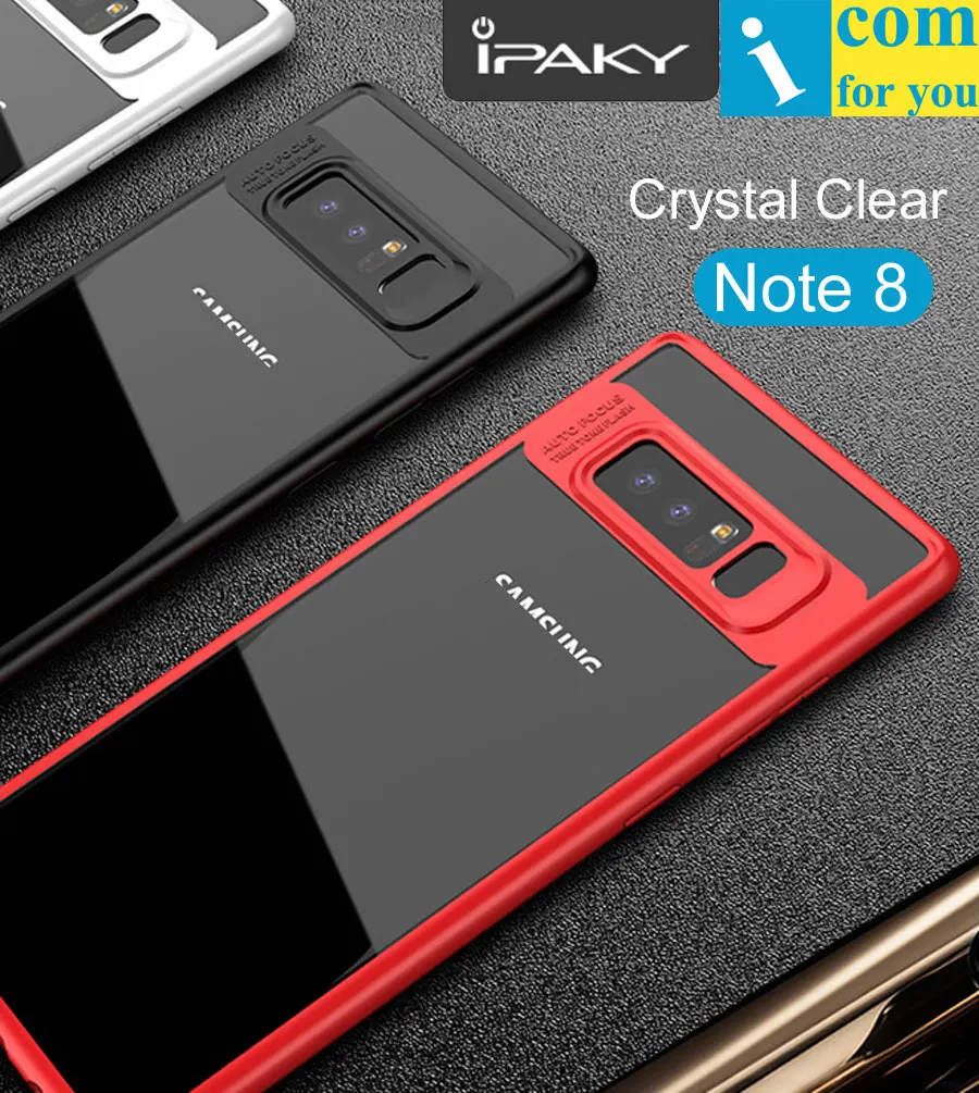IPaky кристально прозрачный чехол для Samsung Galaxy Note 8 Note8 ультра тонкая рамка из ТПУ +