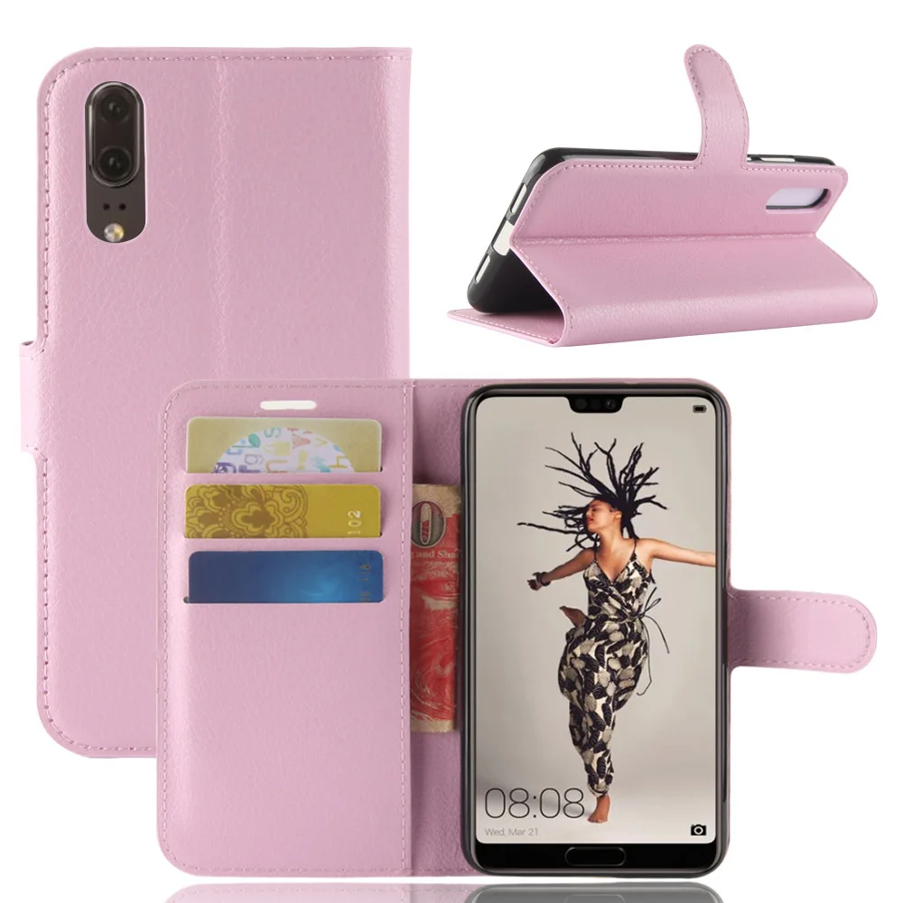 10 шт./лот для Huawei P20 plus lite Lychee кошелек кожаный чехол подставка держатель карт honor 7C