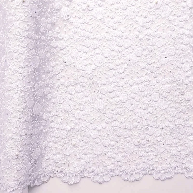 White Последние нигерийские пыльные розовые кружева ткани высокого качества кружевная ткань в африканском стиле для свадебного платья Чистая Белая французская Тюль Кружева - Цвет: White