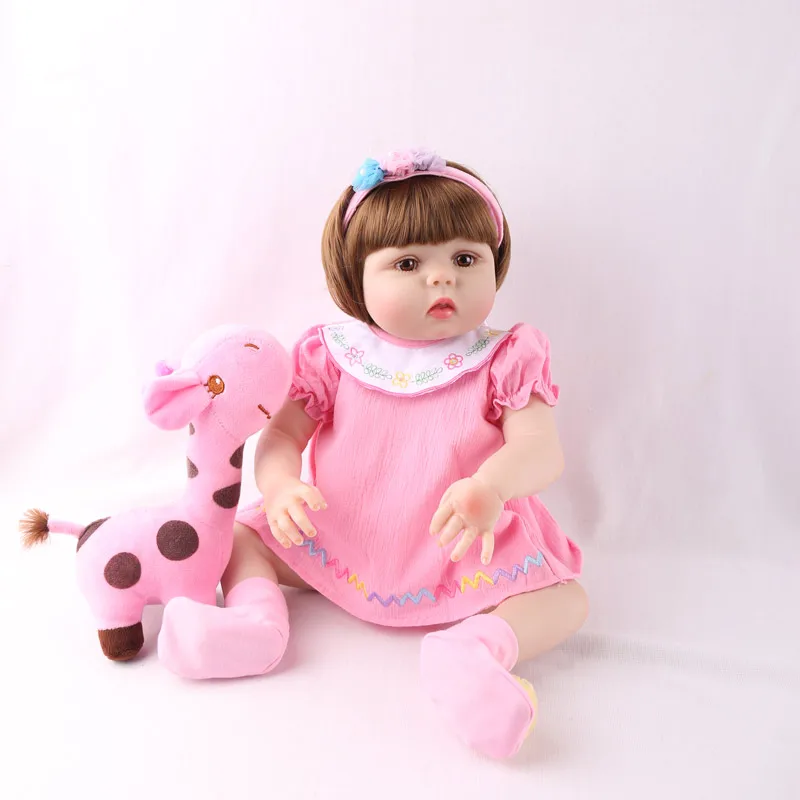 Силиконовая кукла Reborn Baby Реалистичная розовая принцесса милая 55 см подарок на
