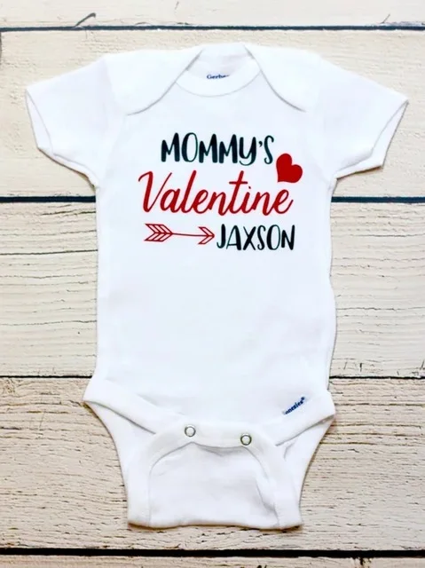 Детские футболки с надписью Mommy's Valentines Фотосессия для беременных Боди душа