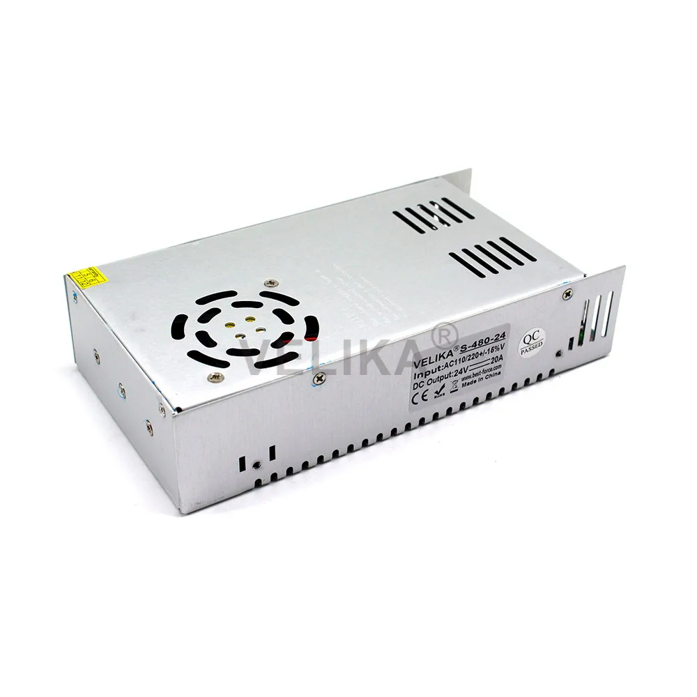Переключение Питание DC 24 V 20A 480 W одиночный выход Индикатор Питание трансформатор 220 В 110 В переменного тока до DC24V импульсивный источник питания для cctv светодиодный свет