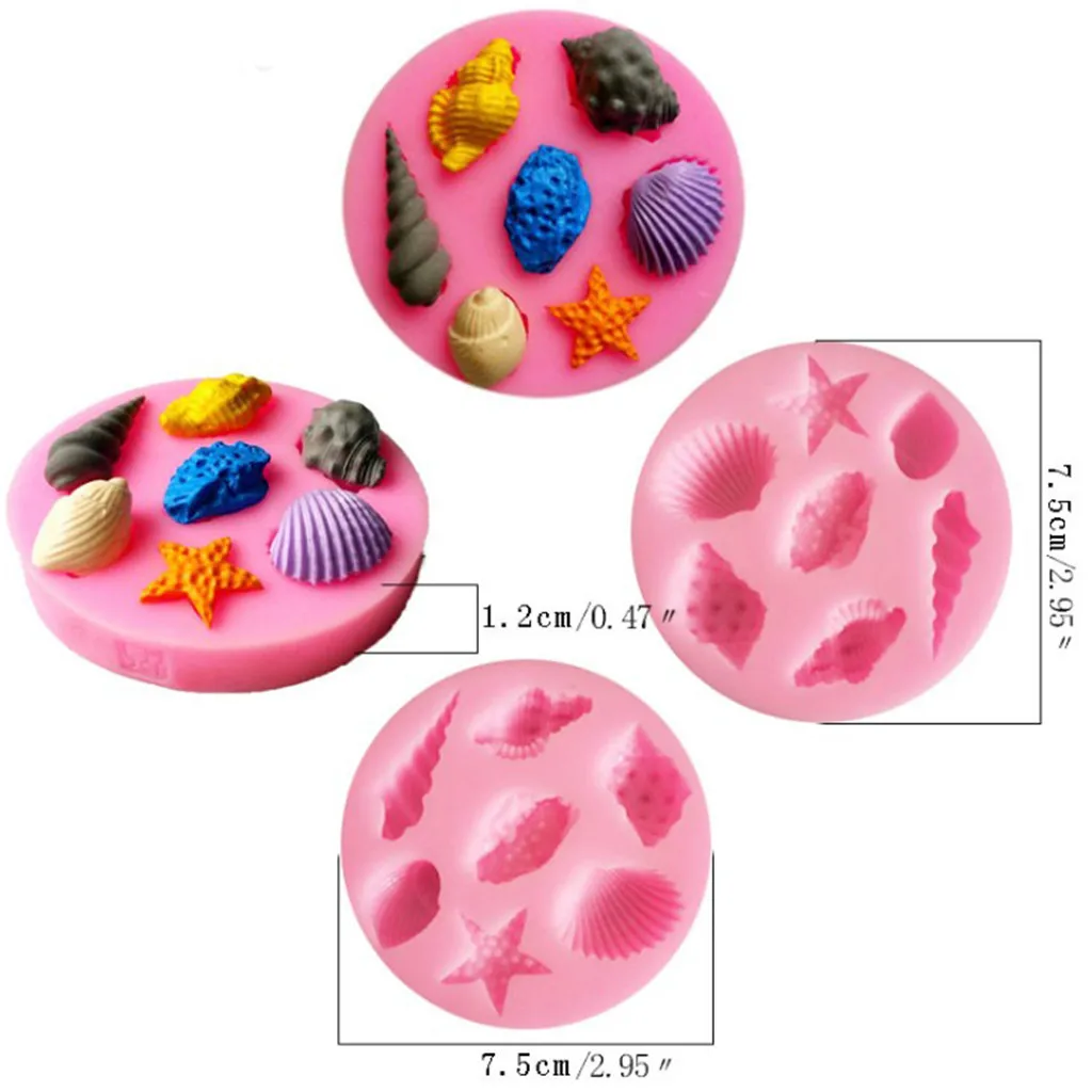 DIY Симпатичные Раковины Морская звезда Силиконовые формы помадки украшения