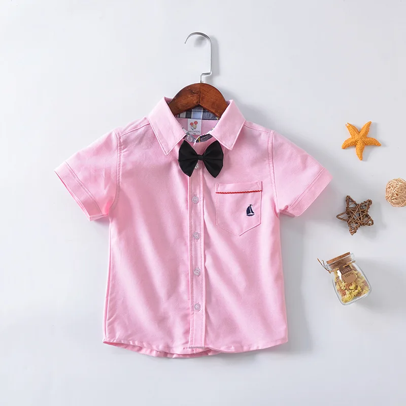 Высокое качество мальчики рубашки одежда для маленьких мальчиков с коротким