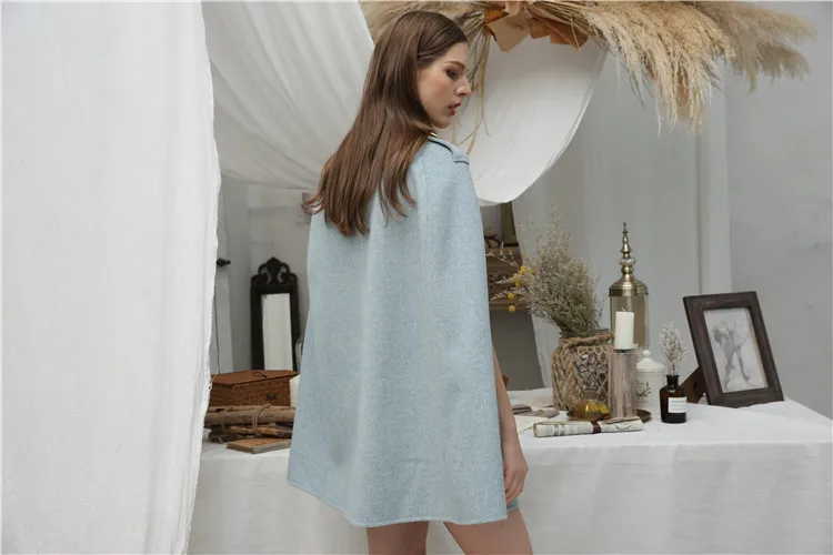 OFTBUY пальто с натуральным мехом, зимняя куртка, Женское шерстяное Свободное пальто, натуральный Лисий мех, с карманами, шерстяная накидка, без рукавов, пальто, уличная одежда