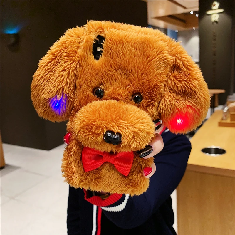 brown Светильник чехол для iPhone X XR XS Max милый кролик шерсть собака плюшевый чехол для телефона для iPhone 8 7 Plus 6/6S Plus мех Пушистый мягкий чехол - Цвет: brown
