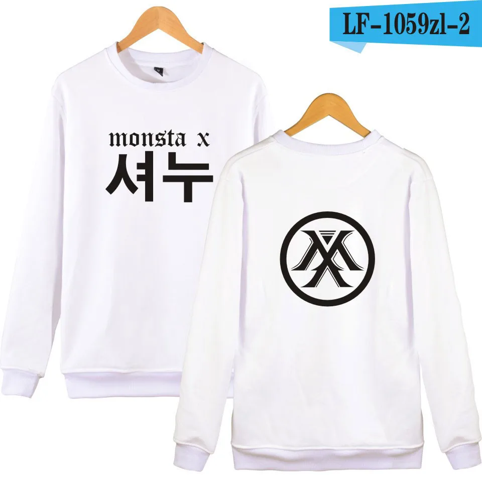 White Осень и зима Харадзюку монолитный свитер хип хоп X MONSTA X толстовки унисекс/женская брендовая одежда Moletom Feminino - Цвет: White