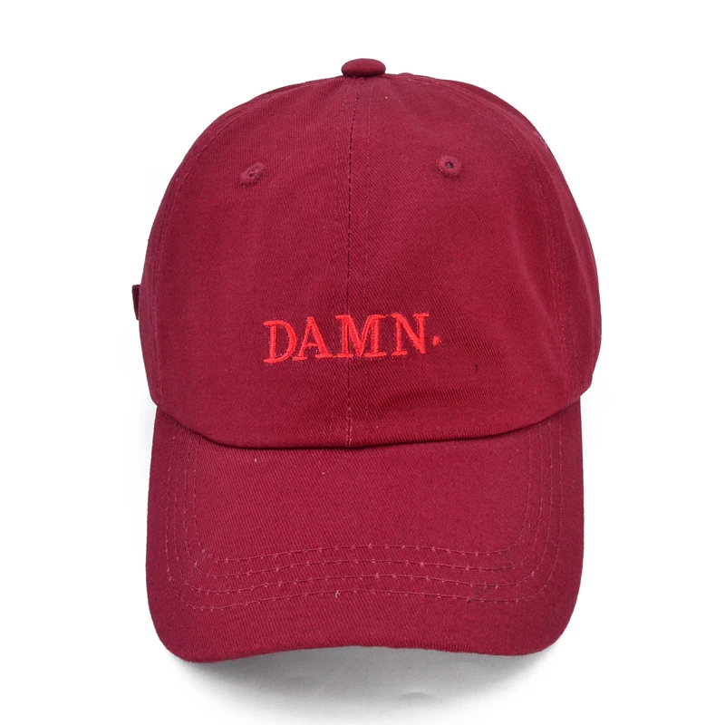 Kendrick lamar Кепка с надписью damn вышивка чёрная. Неструктурированная женская мужская