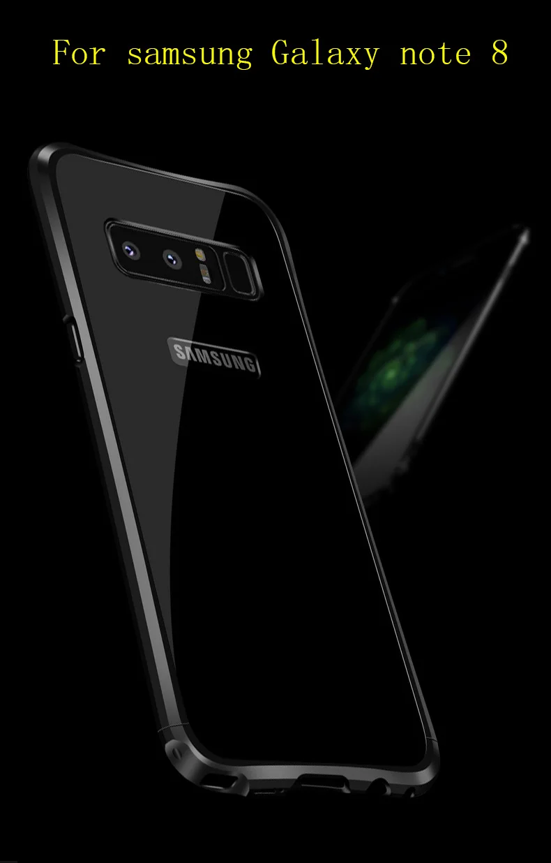 Для samsung Galaxy S8 S9 Note 8 чехол из алюминиевого сплава с металлической рамкой+ акриловая задняя крышка для samsung note8 9 чехол s