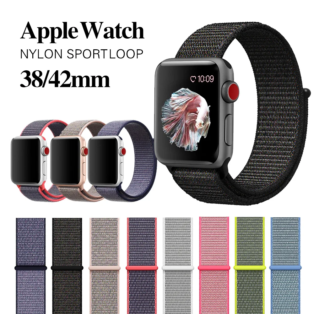 38 мм 42 ремешок для apple watch series 1 2 3 тканый нейлоновый iWatch цветной узор Классическая