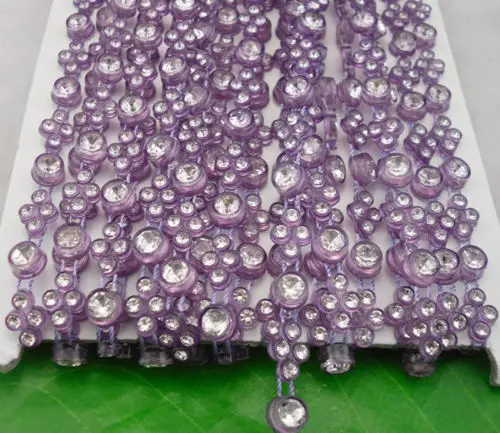 rhombus round clear glass crystal rhinestones banding plastic cup setting clothing bag applique wedding decorations 10yards #23 | Дом и сад