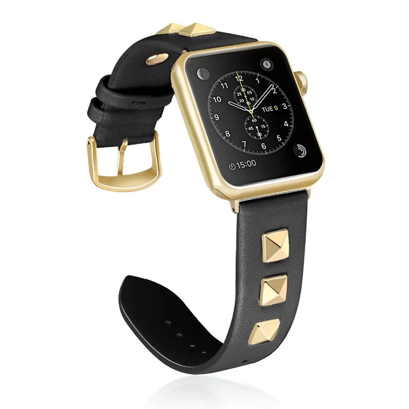 Шипованный кожаный ремешок для apple watch серии 4 3 2 1 Swift rockstud ремешок для iWatch наручные часы в стиле панк ручной работы дизайн