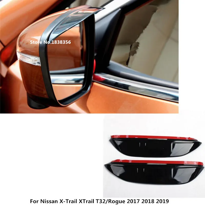 For Nissan X-Trail XTrail T32/Rogue 2017 2018 2019 2020 Rear Rearview Glass Mirror Rain Eyebrow Shield Sun Visor Shade Plastic | Автомобили