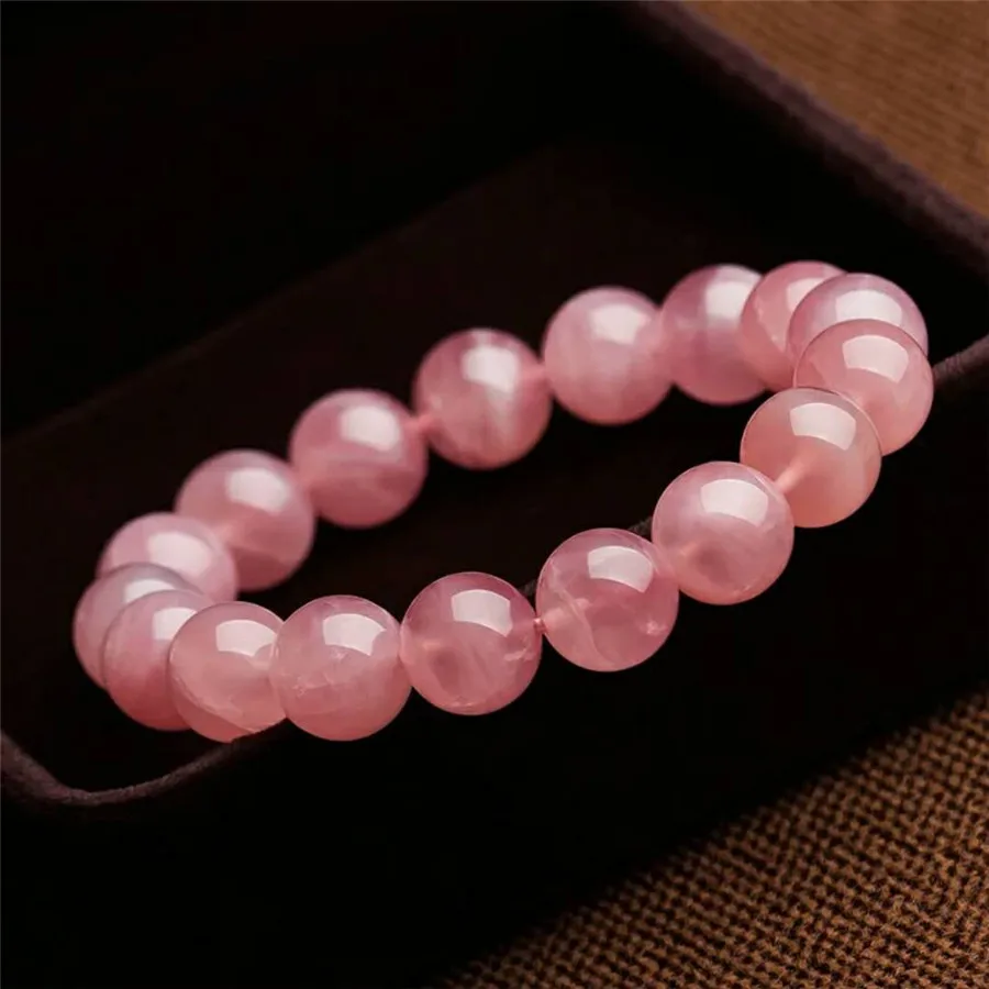 13 мм натуральный розовый кварцевый кристалл женские браслеты растягивающийся