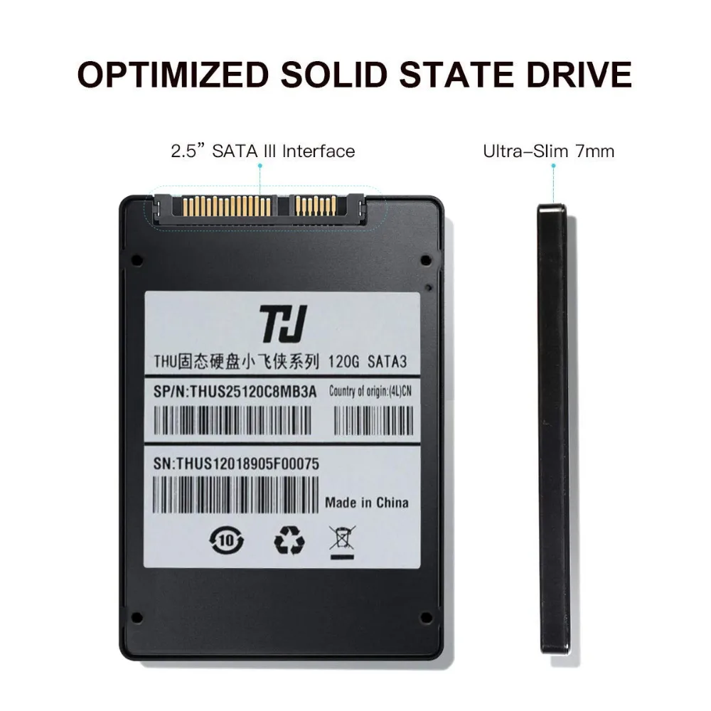 THU Внутренний твердотельный диск для ноутбука SSD жесткий 120 ГБ 240 480 1 ТБ SATA 2 5 &quot540