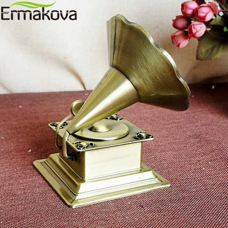 ERMAKOVA металлическая Ретро модель фонографа винтажный проигрыватель реквизит
