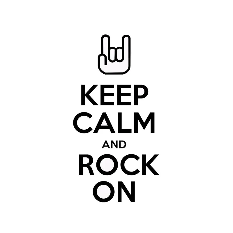 8x15 6 см Виниловая наклейка с надписью KEEP CALM AND ROCK ON стильная для автомобиля |