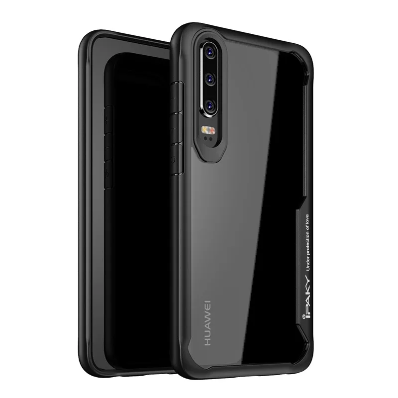 Black Для huawei P30 Чехол iPaky P30 Pro Чехол Силиконовый акриловый Гибридный Корпус противоударный Прозрачный чехол для huawei P30 Pro Чехол - Цвет: Black