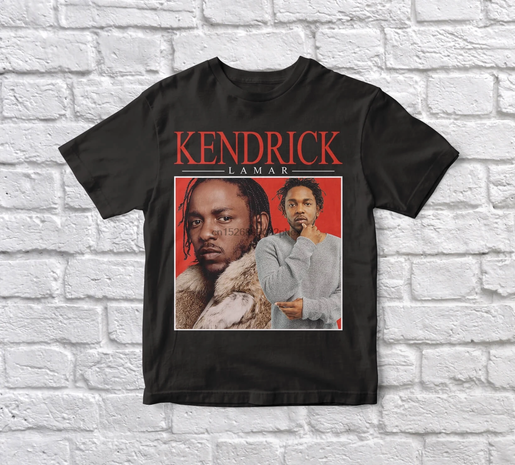 Мужская винтажная черная футболка Kendrick Lamar 90s| |