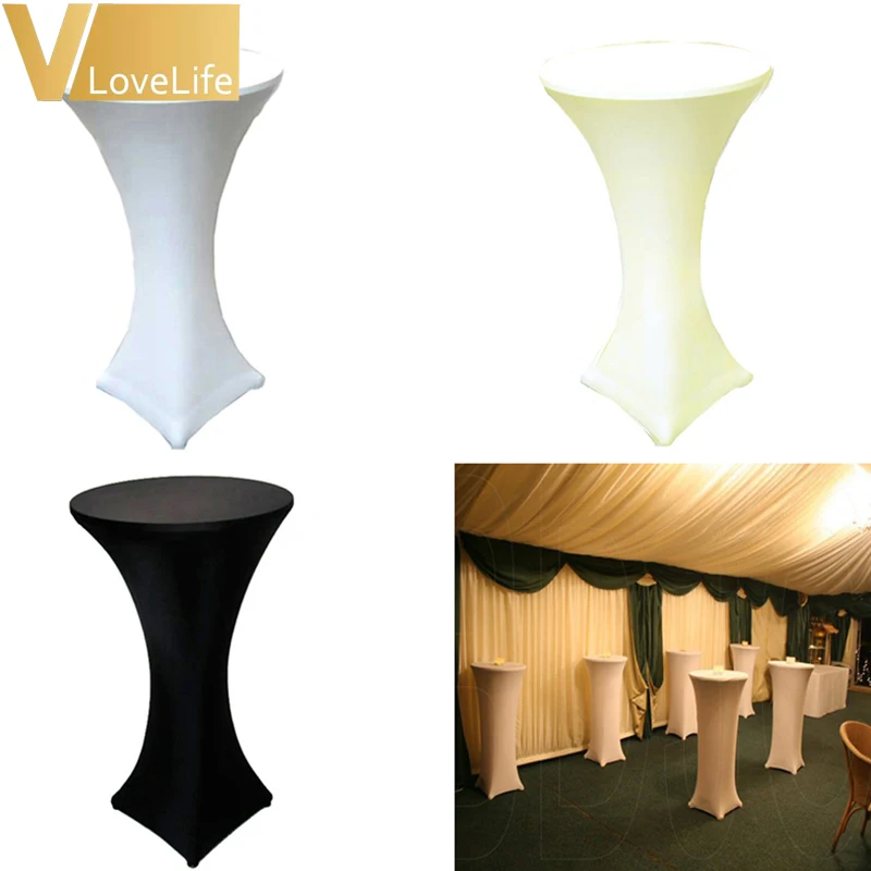 Белый/черный/слоновая кость 5 шт. 60 см покрытие из лайкры для сухого коктейльного