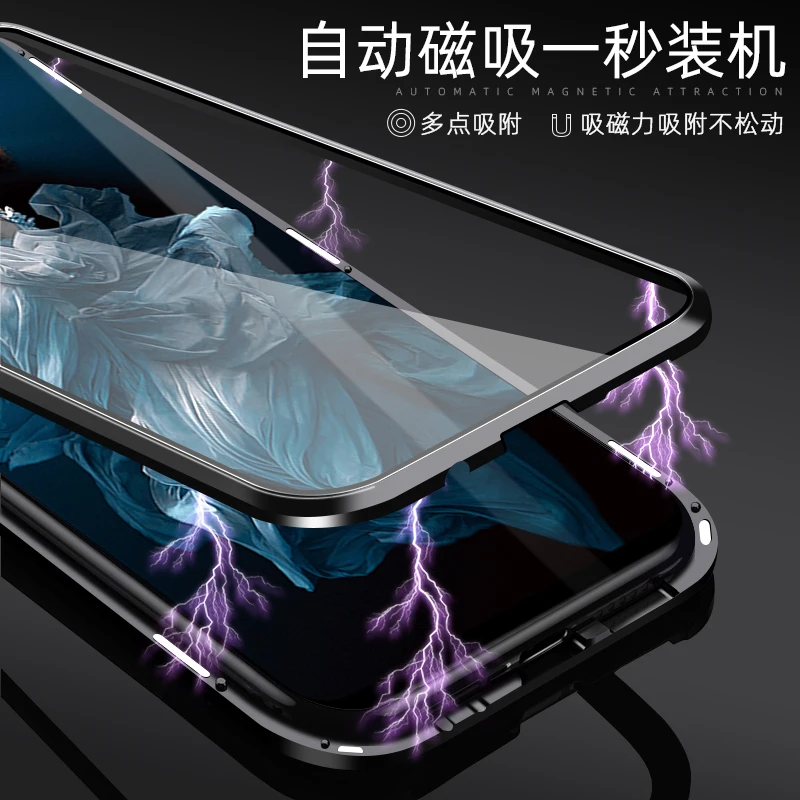 Чехол на весь корпус для huawei honor 20 pro, Магнитный чехол для honor 20i v20, чехол на переднюю и заднюю панель, двойной сторонний металл, стеклянный чехол
