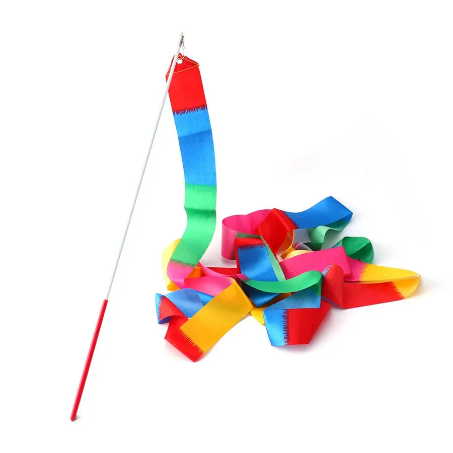 4M Colorful Gym Ribbons Dance Ribbon Rhythmic Art Gymnastic Ballet Streamer Twirling Rod Stick | Спорт и развлечения
