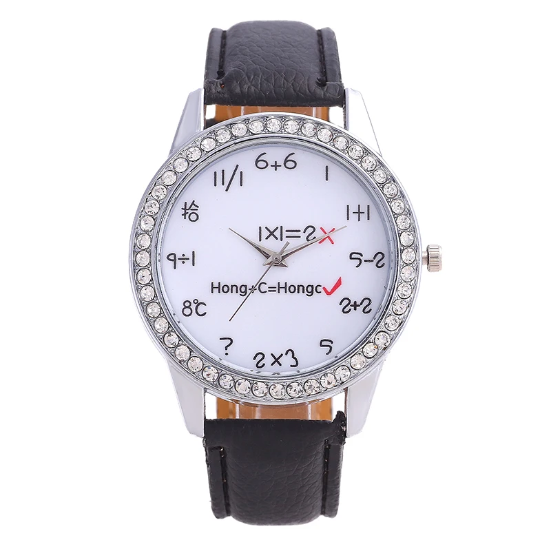 Модные женские часы для отдыха Брендовые кожаные бриллианты математическая
