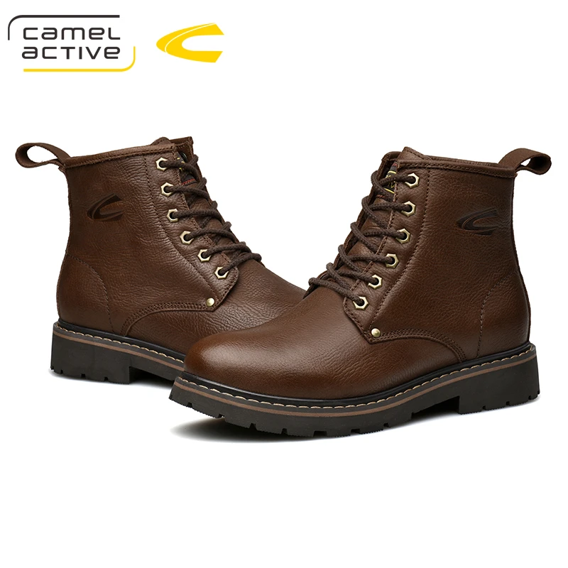 Camel Active/Новинка Мужские мотоциклетные ботинки на весну осень Кожаные до