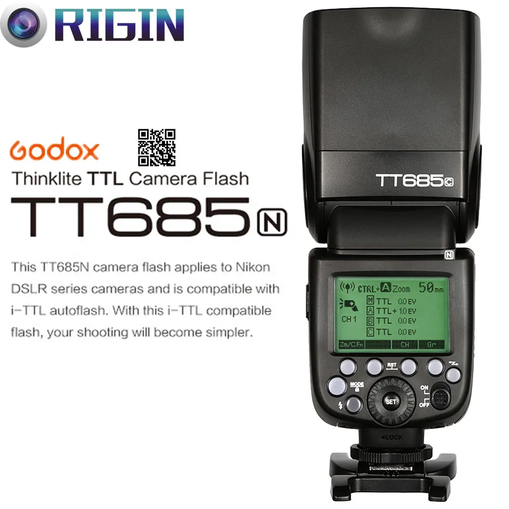 Godox TT685N камера вспышка 2 4 ГГц беспроводная передача + i-TTL II автовспышка (GN60