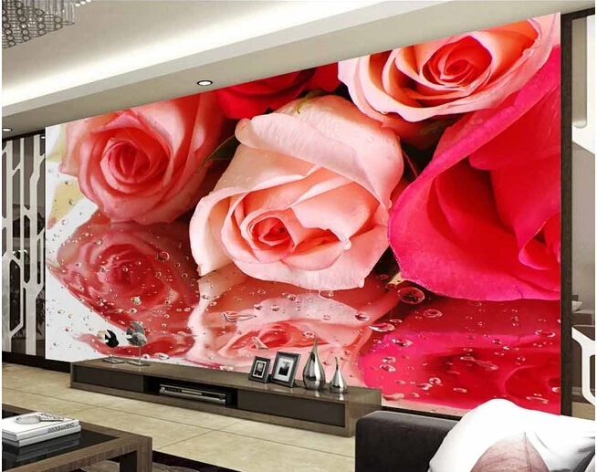 

Custom papel DE parede floral, romantic roses murals for the sitting room the bedroom TV wall waterproof vinyl papel DE parede
