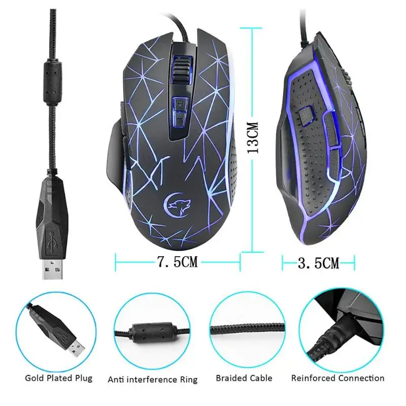 G816 игровая мышь Usb Проводная оптическая 3200 точек/дюйм Регулируемая 9 кнопок мыши с