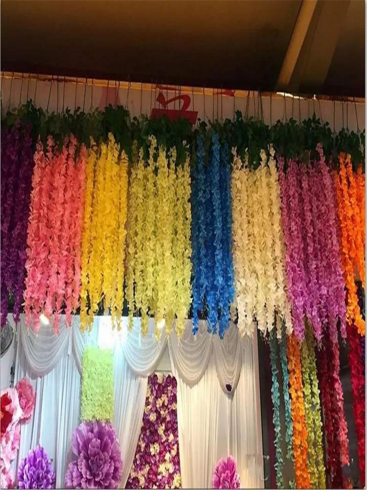 Элегантные Глициния ротанг фотоцветы длиной 165 см для свадебного декора