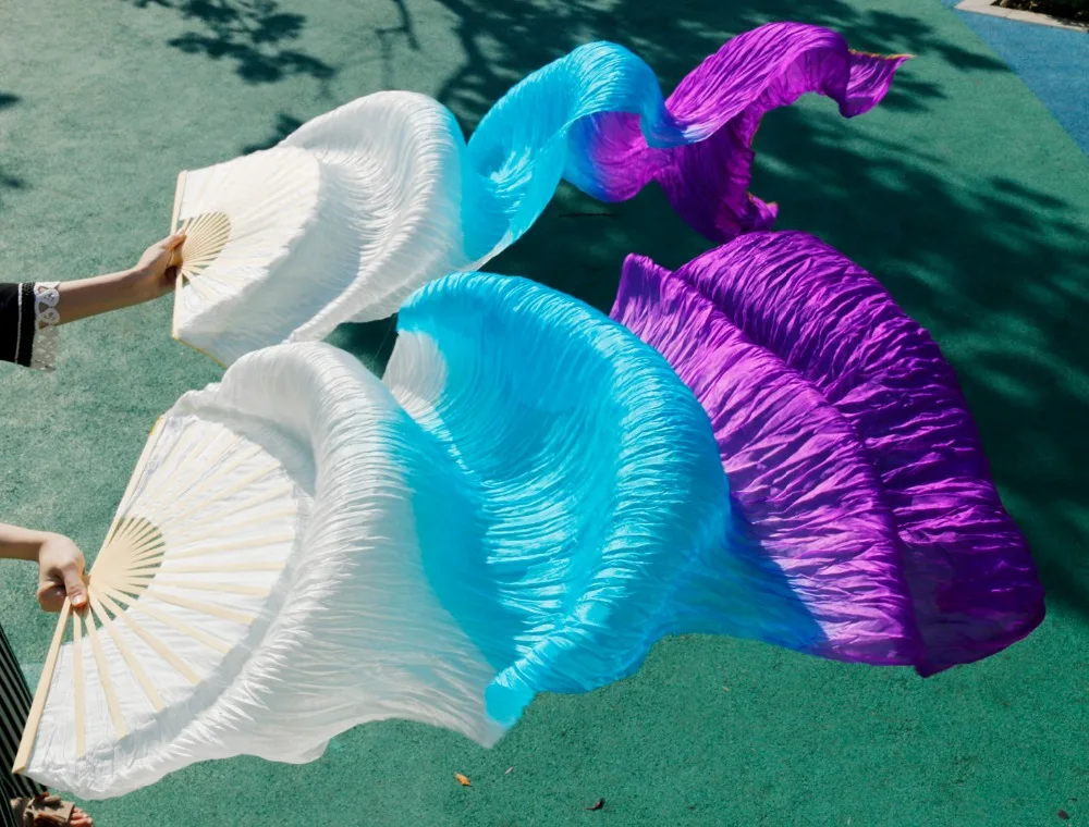 2018 female high quality Chinese silk veils dance fans Pair of belly dancing cheap hot sale 3 Color | Тематическая одежда и