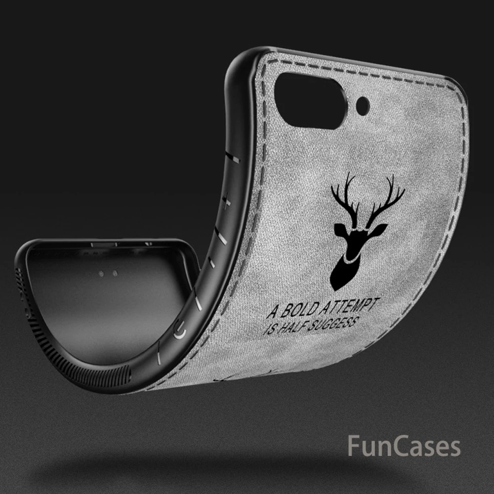 For Xiaomi Mi 8 Lite Case Retro Cloth Skin Deer Pattern Shockproof Cover A2 A1 Fabric Soft TPU Hard (E1213) | Мобильные телефоны и