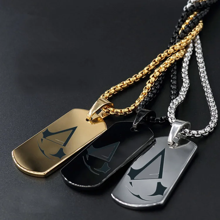 Assassins Creed, модное мужское модное ожерелье из нержавеющей стали, заказное ожерелье, подарок, колье, ожерелье