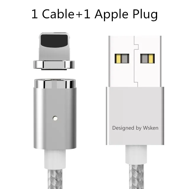 Mini 2 Wsken Micro USB Магнитный кабель для зарядки с металлической оплеткой Магнитный кабель для зарядки для Android - Цвет: for iPhone