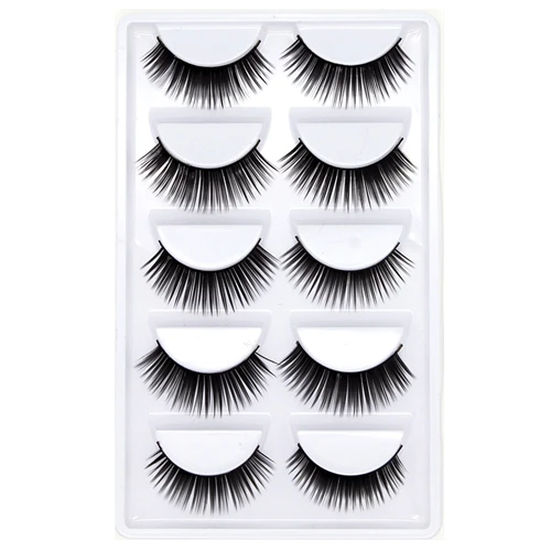 C-02 CLOTHOBEAUTY накладные ресницы 5 пар натуральные накладные ресницы ручной работы мягкая невидимая лента, Длинные/толстые многоразовые для макияжа(с - Цвет: C-02