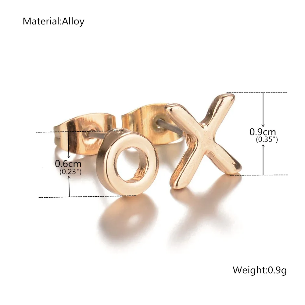 UAM минималистичный Золотой/Серебряный Стиль Знаменитостей XO серьги с буквой